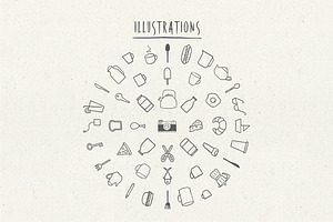 Hiatus Brush Font & Illustrations