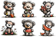 Whimsical Summer Teddy Bear Clipart, an Illustration by DreamArtGraphic (Thumbnail 4 of 5)