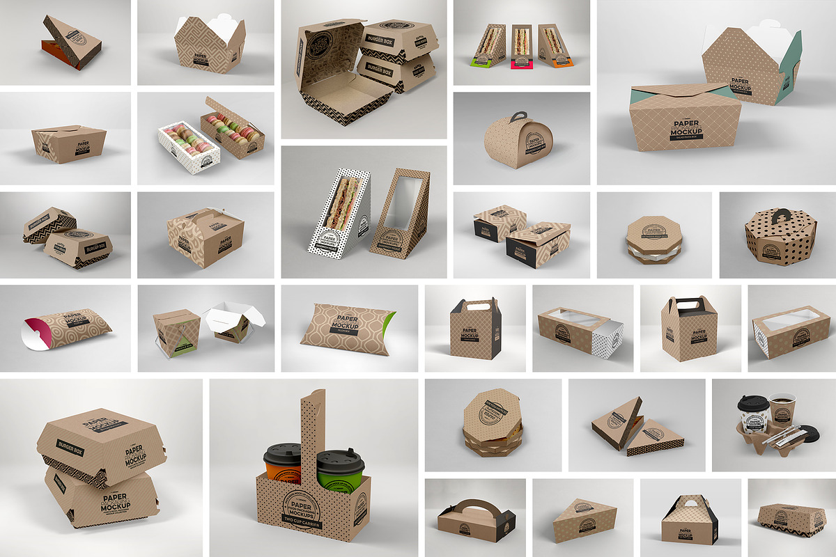 BUNDLE: Paper Packaging Mockup, a Cups & Container Mockup by INCDesign (Photo 3 of 18)