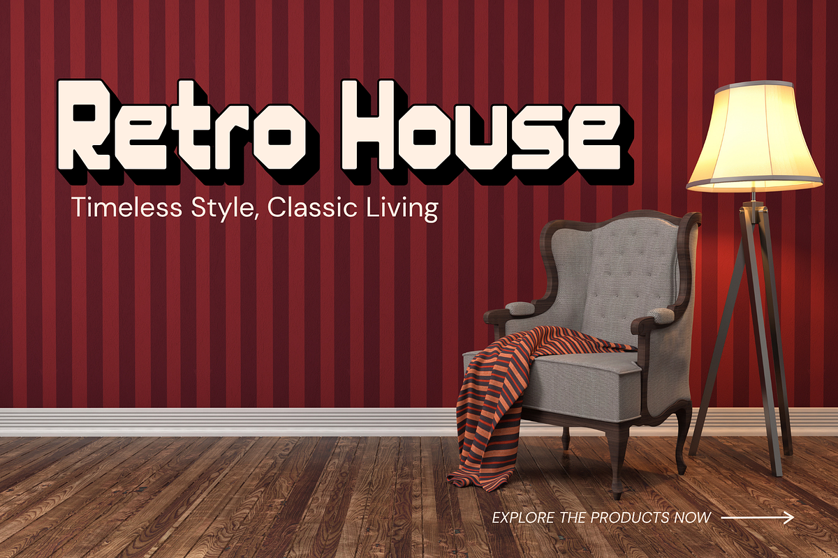 Fulava - Retro Bold Extrude Font, a Sans Serif Font by Illushvara Design (Photo 12 of 12)