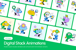 Animated Digital Stack Illustrations, a Technology Illustration by Vectors Market