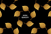 GOLD NATURE on black, a Pattern Graphic by xgart (Thumbnail 5 of 6)