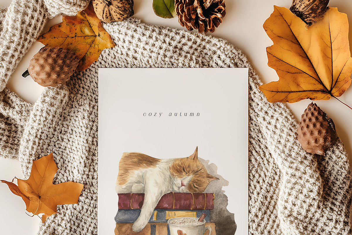 Autumn Cafe watercolor, a Seasonal Illustration by LiChu Art (Photo 2 of 9)