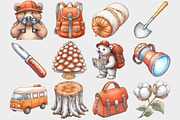 Watercolor Camping Clipart, a Seasonal Illustration by Design Market (Thumbnail 4 of 5)