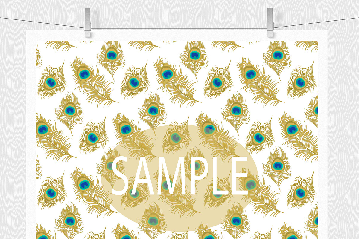 Peacock Digital Paper Patterns, a Pattern Graphic by Leska's Digitals