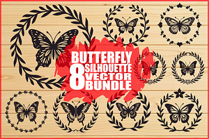 Butterfly Wreath Clipart Bundle, an Illustration by Artivon