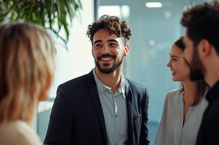 Group of young professionals engaged, a Business Photo by MistyDay