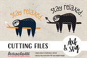 SVG DXF cutting file relaxed sloth, an Illustration by kaeselotti (Thumbnail 1 of 3)
