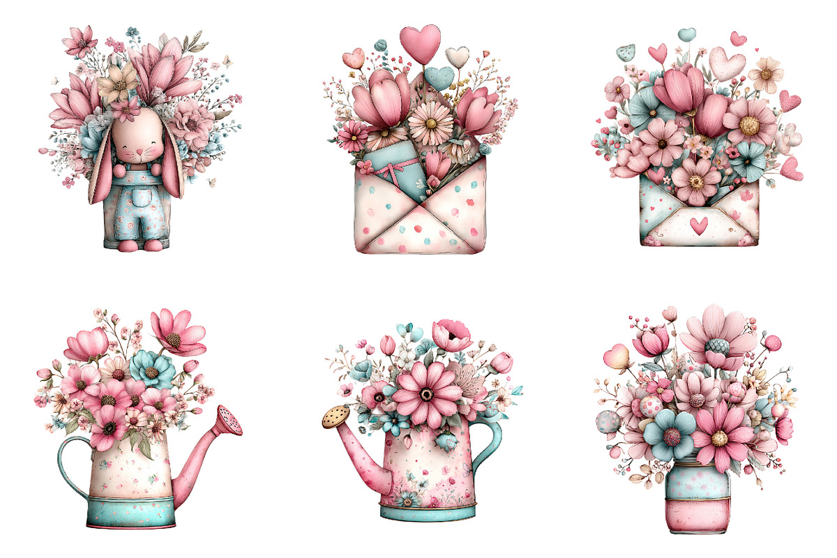 Whimsical spring clipart, an Illustration by SinaCreation (Photo 3 of 11)