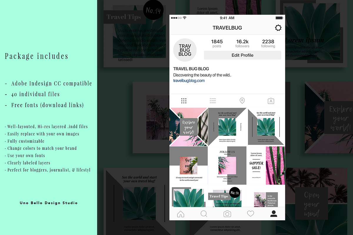 40 Tropical Theme Instagram Pack, a Social Media Template by Uno Bello Design Studio (Photo 3 of 5)