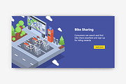 Bike sharing illustration and banner, a Transportation Illustration by Good Studio (Thumbnail 2 of 3)