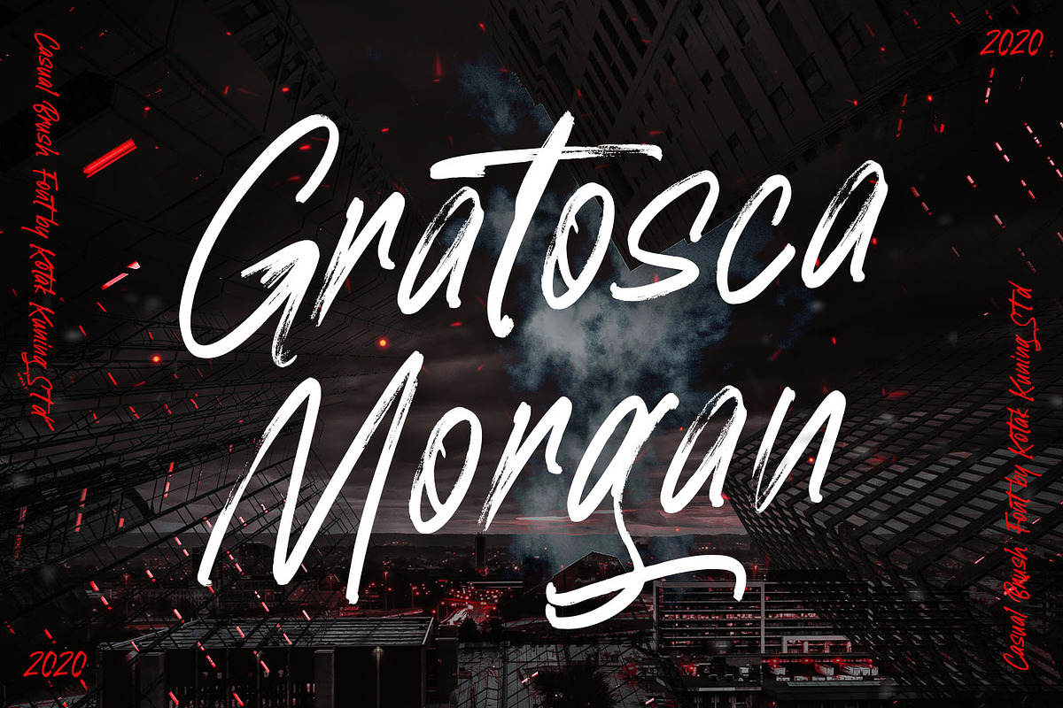 Gratosca Morgan Brush Font, a Font by Kotak Kuning Studio (Photo 1 of 6)