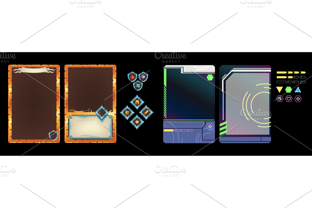 Game trading card. Cartoon tcg cards, an Illustration by Stock-Smart-Start