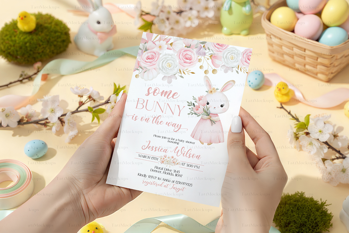 Hand Holding Easter Card Mockup, a Product Mockup by TatiMockup (Photo 3 of 4)