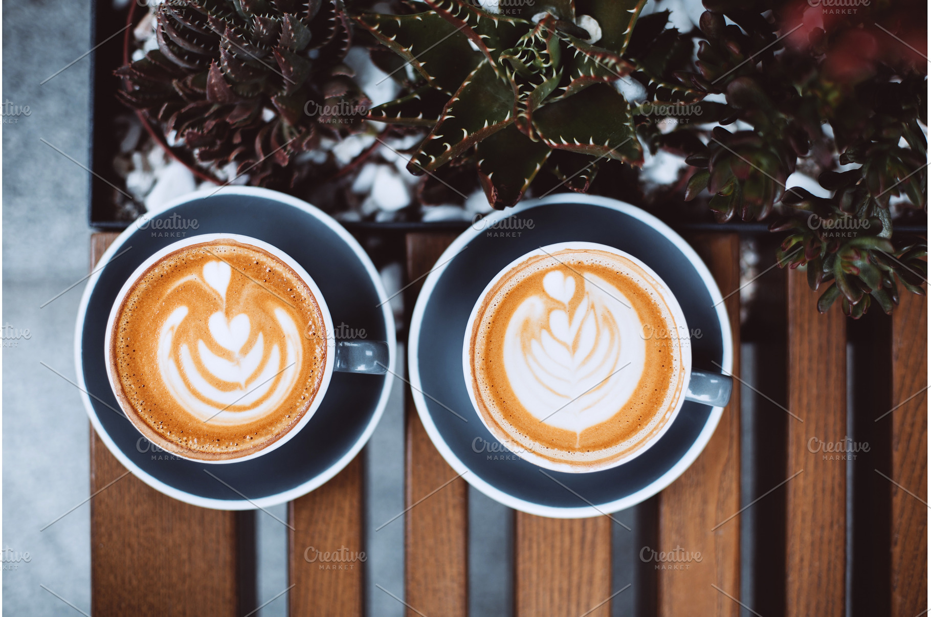 Two cups of cappuccino, a Food & Drink Photo by Anna Efetova