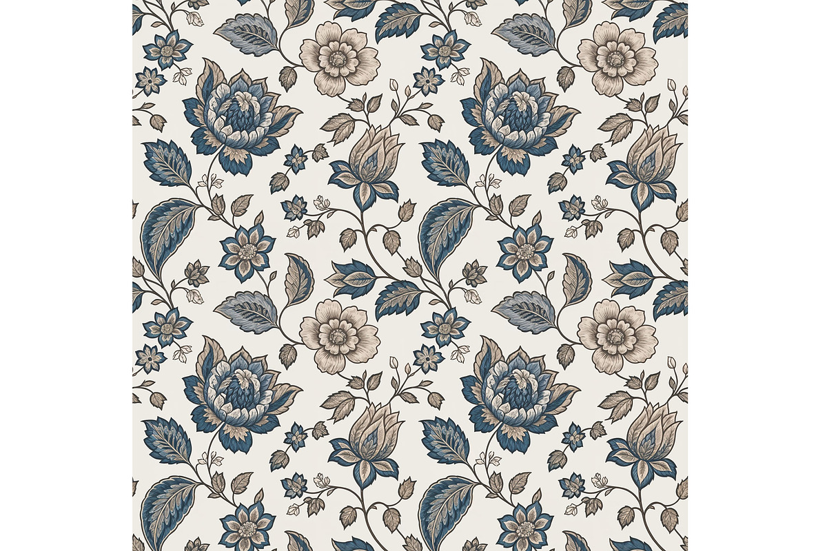 Vintage Floral Seamless Repeat, a Pattern Graphic by Sharon Schwalbe (Photo 3 of 4)