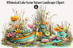 Lake Scene Nature Landscape, a Seasonal Illustration by CreationArt