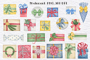 Christmas Gifts Watercolor Clipart, a Decorative Illustration by KathrineWatercolor (Thumbnail 2 of 4)