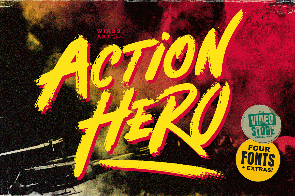 Action Hero - 80s Movie Title Font | Creative Market