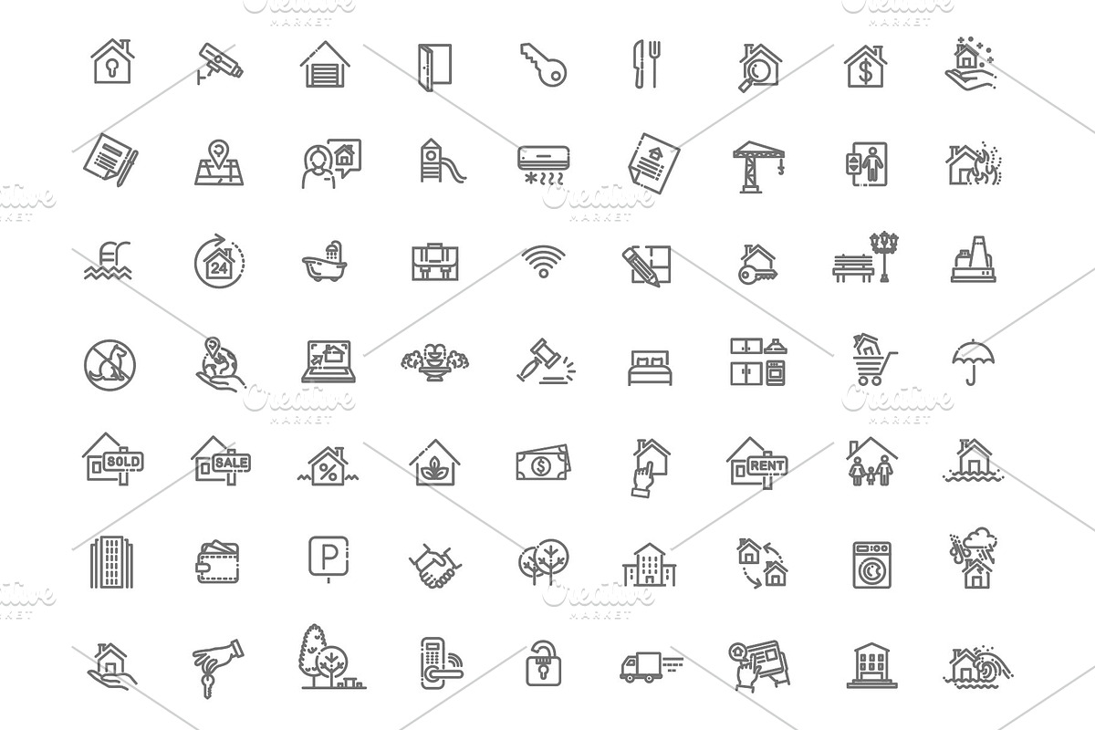 Real Estate Icons, an Object Illustration by Tettygreen (Photo 1 of 3)