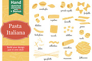 Italian Pasta collection, a Decorative Illustration by Tatti Graphic Studio (Thumbnail 1 of 3)