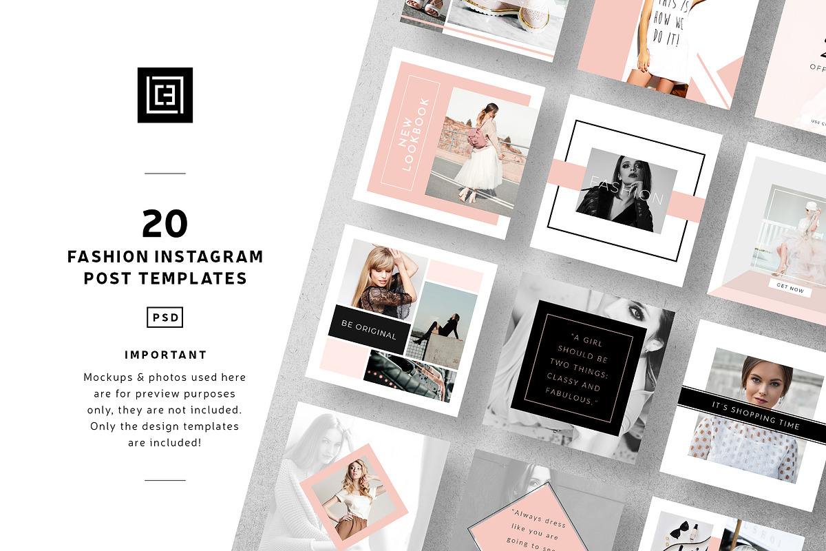 Fashion Instagram Post Templates, a Social Media Template by Cooledition (Photo 1 of 6)