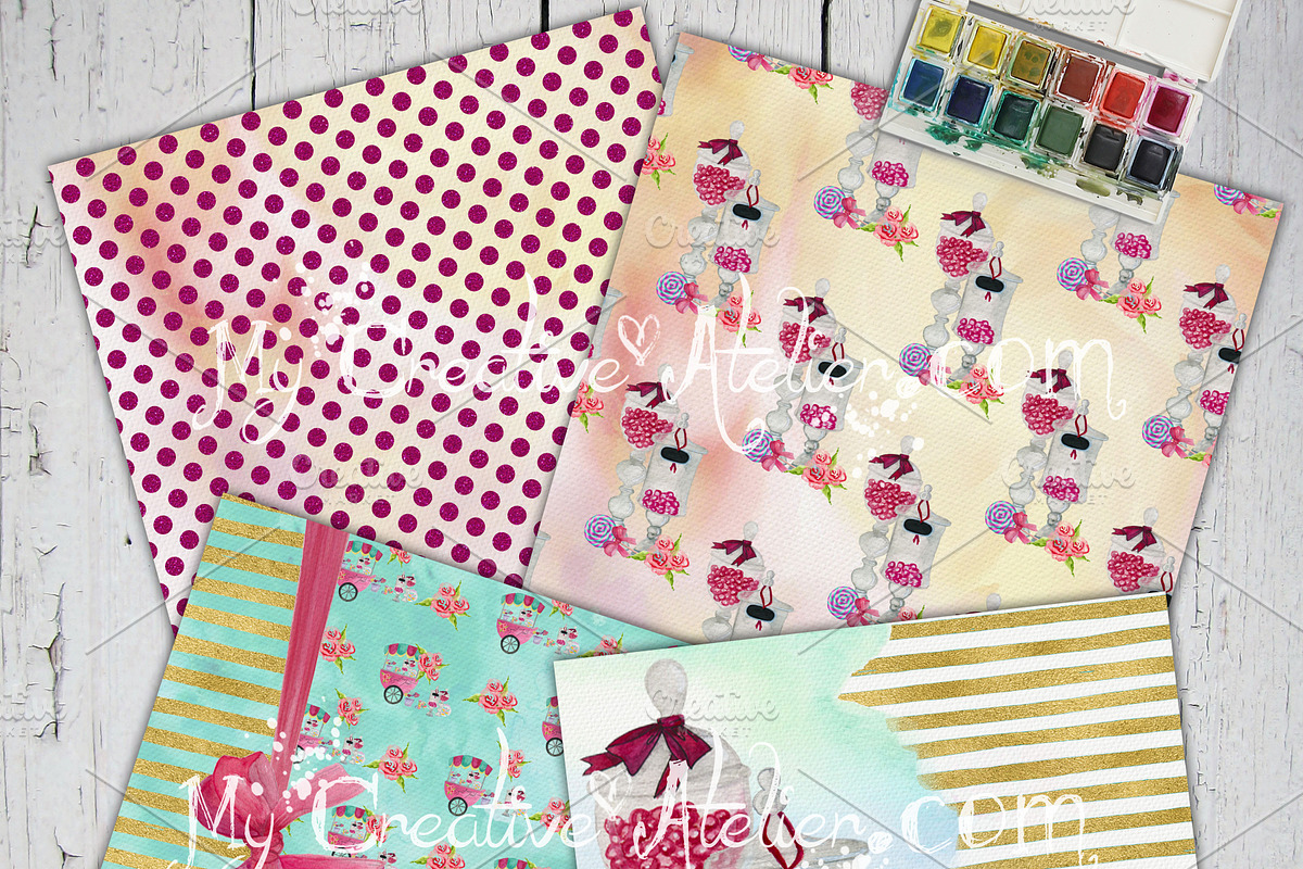 Candy Store. Digital Paper, a Pattern Graphic by My Creative Atelier (Photo 3 of 4)