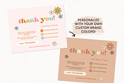 Retro Flower Thank You Card Canva, a Business Card Template by Summit Avenue (Thumbnail 3 of 6)