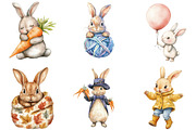 Cute Bunny Clipart Bundle, an Illustration by Pixels.Craft (Thumbnail 5 of 7)
