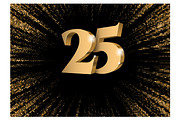 Anniversary 25. Card gold 3d numbers, a Decorative Illustration by Sunny (Thumbnail 2 of 2)