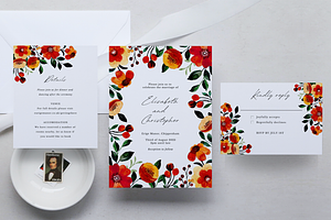 Floral Wedding Invitation Template, an Invitation Template by ForeverPrint