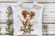 Whimsical Fairy Painter Clipart, an Illustration by CraftArtStudio (Thumbnail 4 of 6)