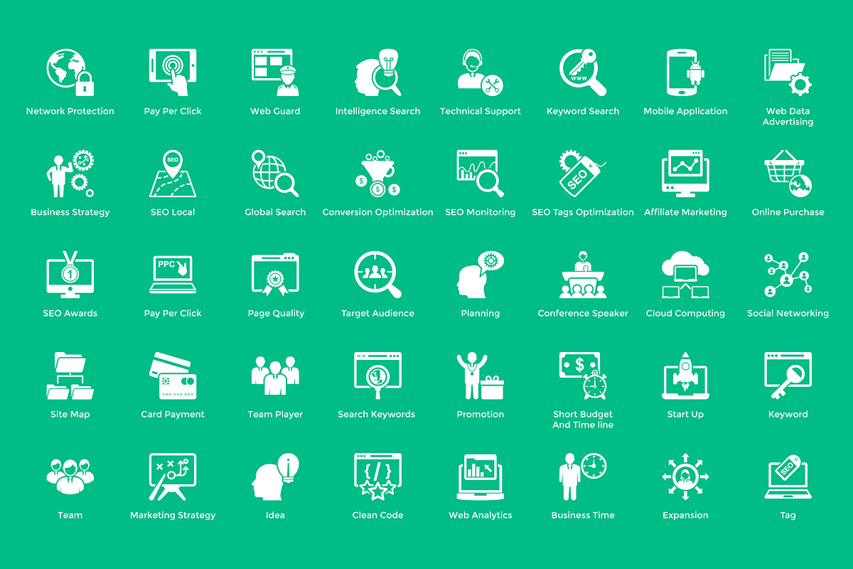 216 Seo and Marketing Vector Icons, a Solid Icon by Vectors Market (Photo 4 of 7)