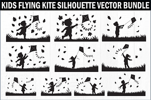 Kids Flying Kite Laser Cut Bundle, an Object Illustration by balal