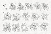 Stamp brushes for Procreate peonies, a Brush Add-On by ViktoriArt (Thumbnail 2 of 7)