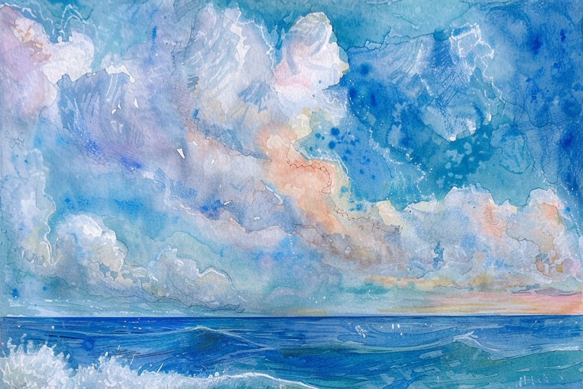 Watercolor Ocean, a Background Graphic by Printable Treasure (Photo 9 of 13)