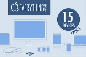 Apple Mockups in outlines +BONUS