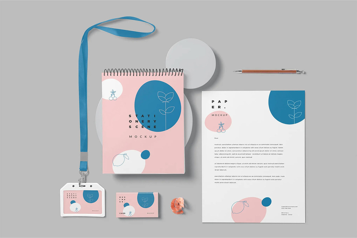 Premium Quality Stationery Mockup, an Advertising Mockup by megostudi0 (Photo 3 of 6)
