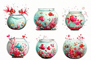 Whimsical summer fish bowl clipart, an Illustration by Designworld (Thumbnail 3 of 5)