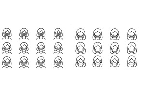 Multiple faces wearing masks in a, a Person Photo by ZinetroN