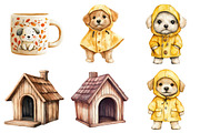 Watercolor Cute Dog Lover Clipart, a Seasonal Illustration by CitraGraphics (Thumbnail 4 of 8)