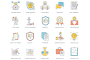 85 Business Color Line Icons, an Outline Icon by Flat Icons (Thumbnail 4 of 6)