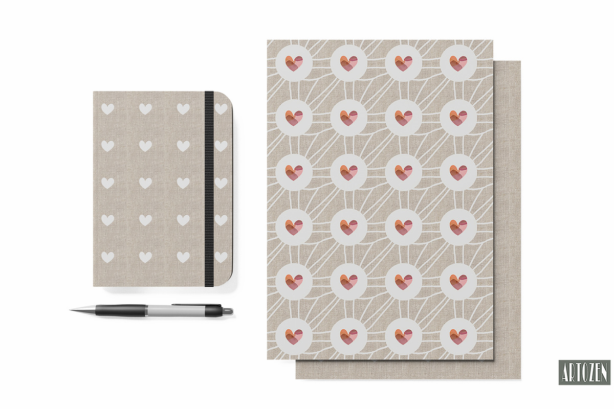 Heart Abstract Seamless Patterns C, a Pattern Graphic by ARTOZEN DIGITAL (Photo 15 of 22)