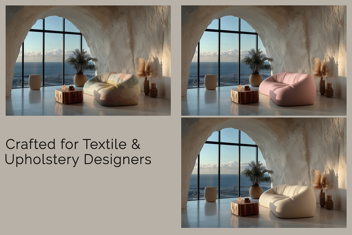 Tailored Fabric Sofa Mockups, a Household Mockup by Vika_Softlife (Photo 2 of 9)