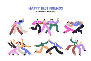 Happy best friends together set, a Person Illustration by Good Studio