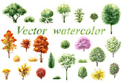 Watercolor  Trees and Bushes, a Decorative Illustration by Valentyna Smordova (Thumbnail 5 of 6)