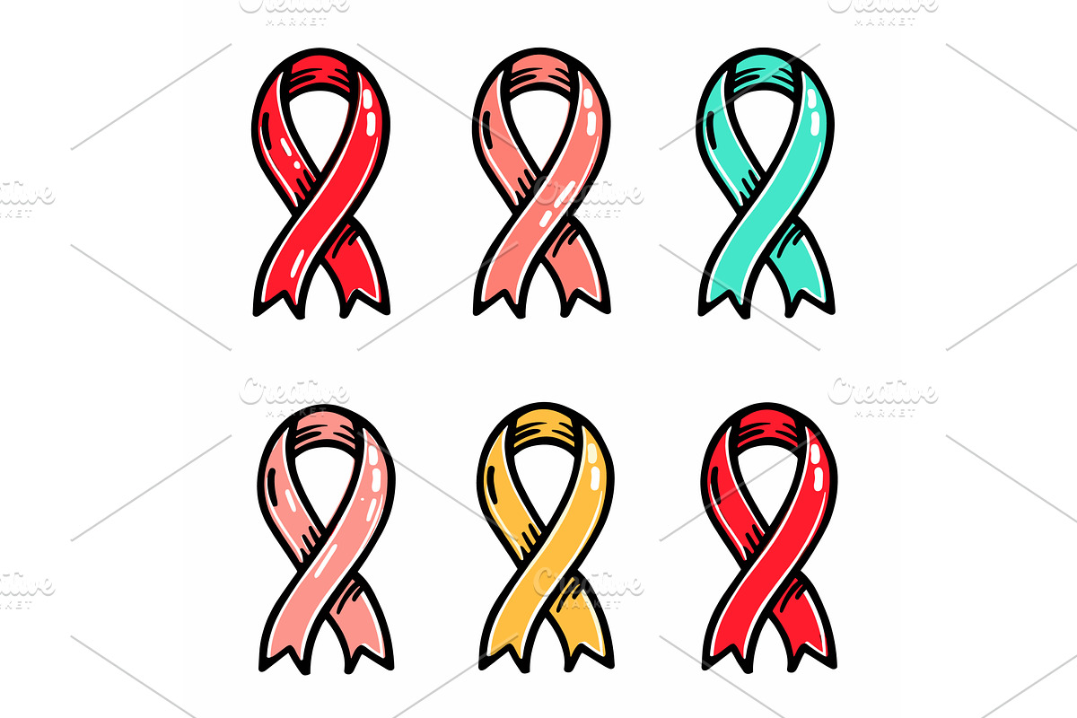 Illustration six colorful ribbons, an Object Illustration by Vectorstockersland