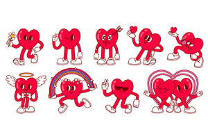 Heart Character. Love Mascot Hearts