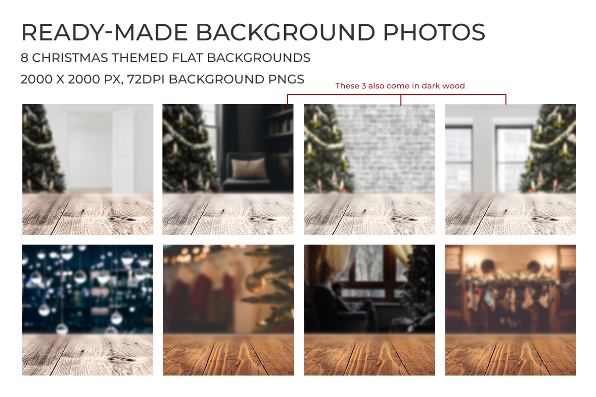 Christmas Scene Creator Backgrounds, a Product Mockup by SarahDesign (Photo 5 of 8)