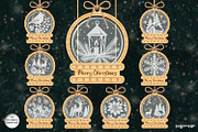 Christmas Snowglobe Ornaments SVG, a Decorative Illustration by svgocean (Thumbnail 1 of 13)